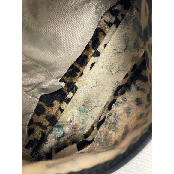 Vintage JanSport High Stakes TRS7 Leopard Animal Print Fuzzy Fabric Backpack - Picture 11 of 15